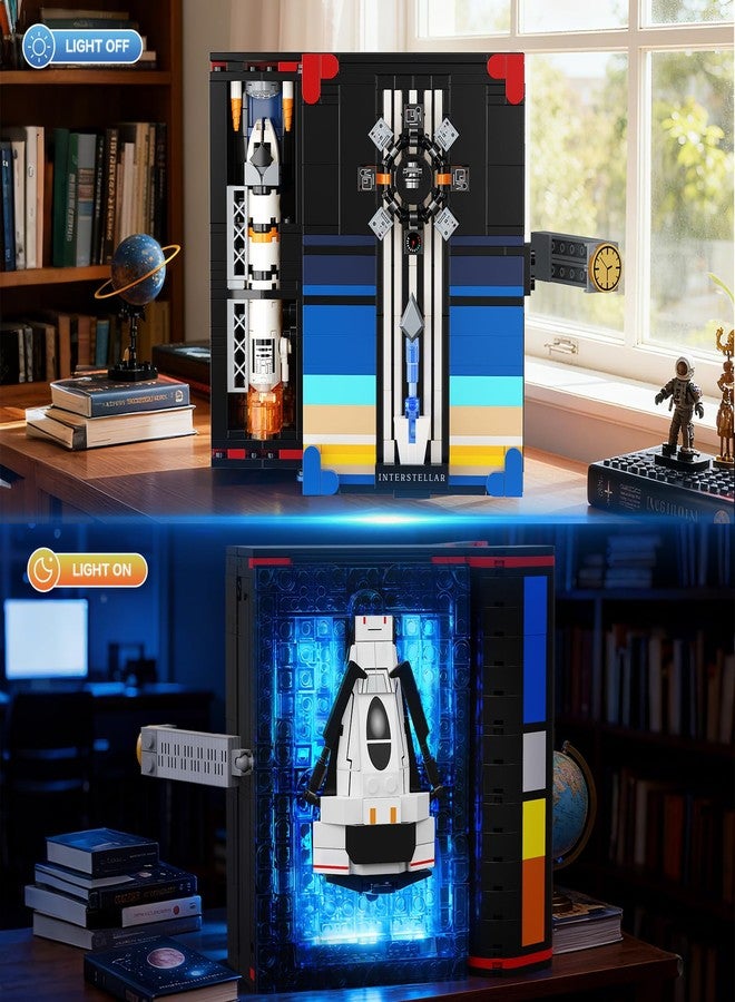 HOGOKIDS Magic Space Book Nook Building Set with LED Light, 945PCS Book Nook Building Block Sets for Bookshelf Home Decor, DIY Miniature Book Model Kit, Christmas Birthday Gifts for Adults Boys Girls - Image 2